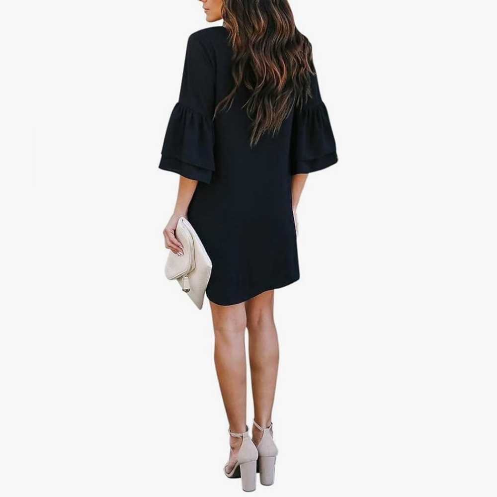 Belongsci Black Ruffle Sleeve Dress size Small - Picture 3 of 10